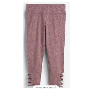 NWT!!  T4T Monica Criss Cross Crop Legging.  Large.  Burgundy.